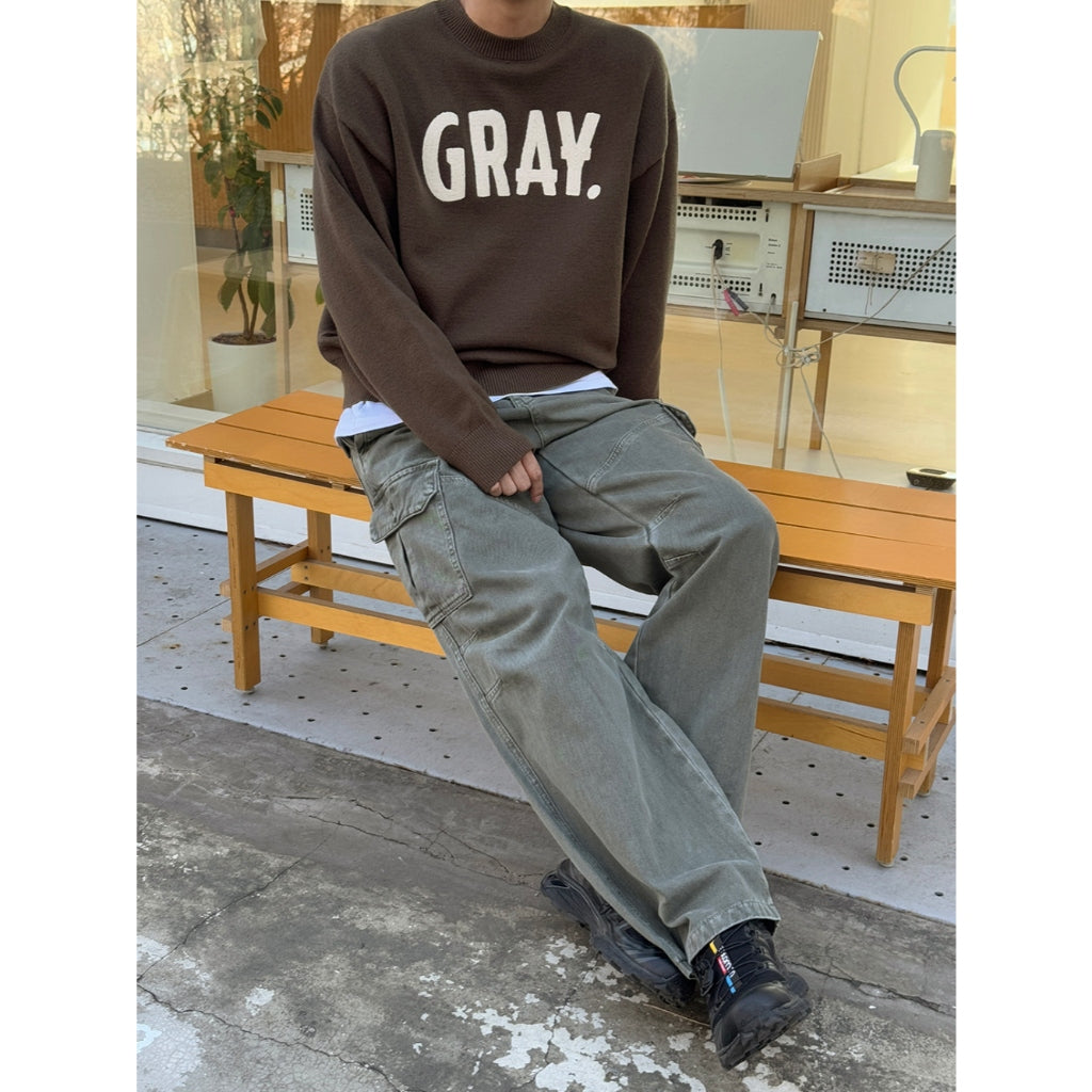 【Metanoia】韓國設計 刺繡圓領針織衣