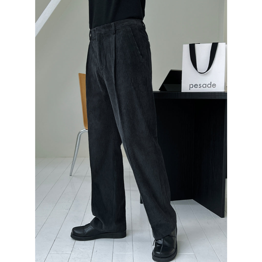 【Metanoia】韓國設計 燈芯絨工裝落地褲