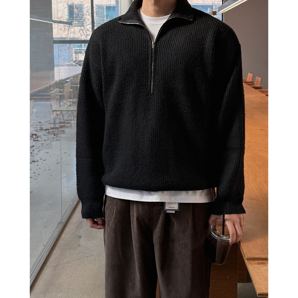 【Metanoia】韓國設計 5%羊毛半拉鍊針織衣