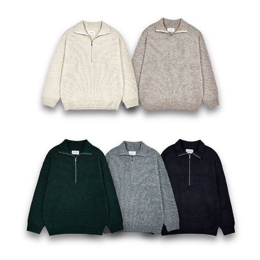 【Metanoia】韓國設計 5%羊毛半拉鍊針織衣