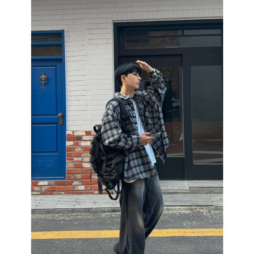 【Metanoia】🇰🇷韓製 格紋長袖襯衫