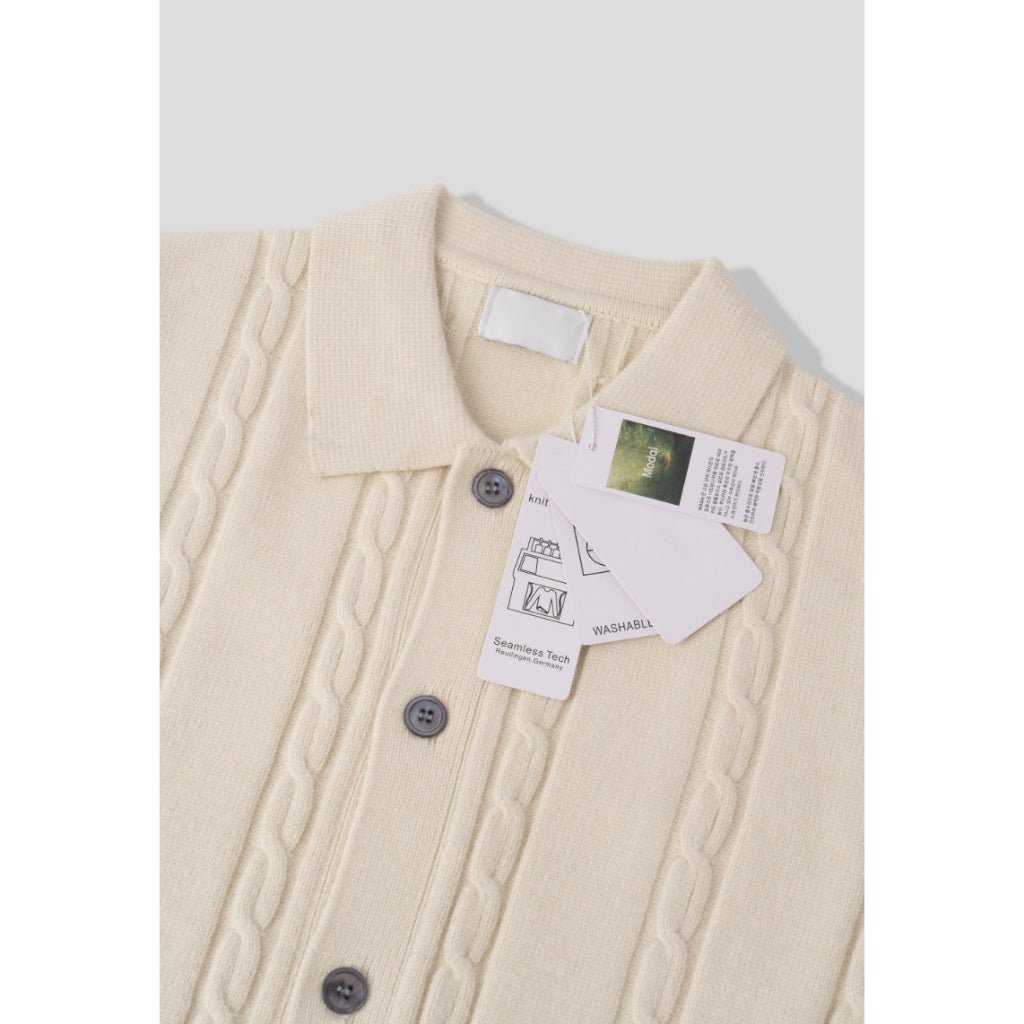 【Metanoia】韓國設計 翻領麻花針織衣 - 8