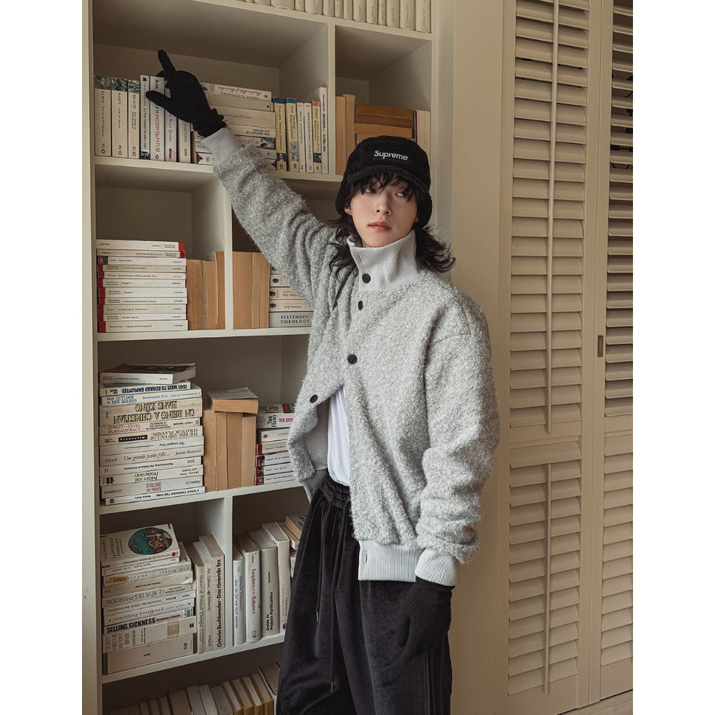 【Metanoia】🇰🇷韓製 雪毛高領開襟衫