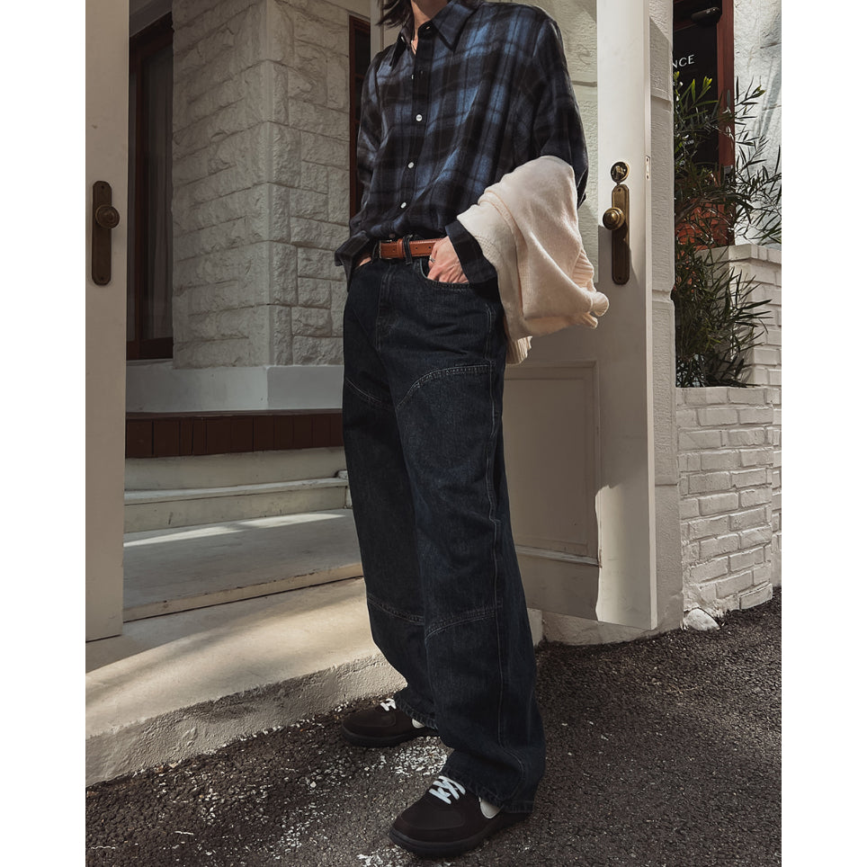 【Metanoia】🇰🇷韓製 填充絨面貝格林格紋長袖襯衫