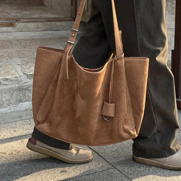 【Metanoia】韓國設計 蕾雅麂皮托特單肩包 - 1