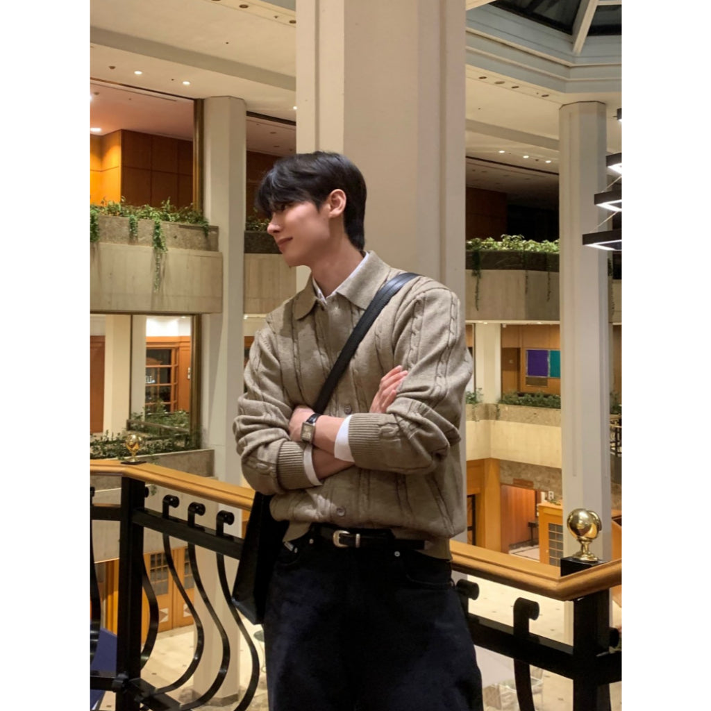 【Metanoia】韓國設計 翻領麻花針織衣 - 6