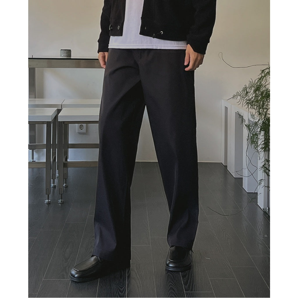 【Metanoia】韓國設計  鬆緊帶落地西裝褲