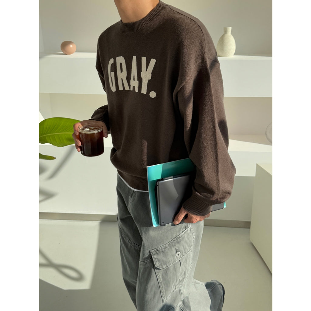 【Metanoia】韓國設計 刺繡圓領針織衣