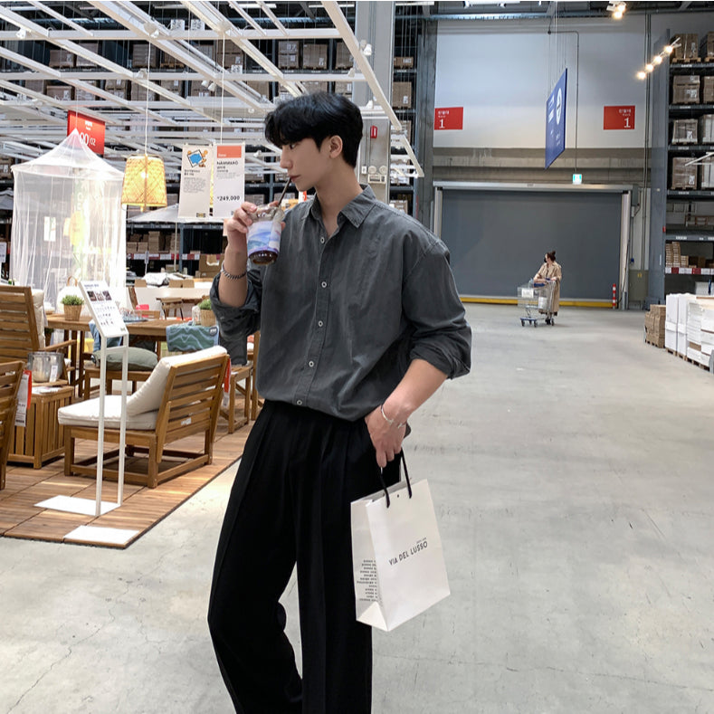 【Metanoia】🇰🇷韓製 水洗長袖襯衫