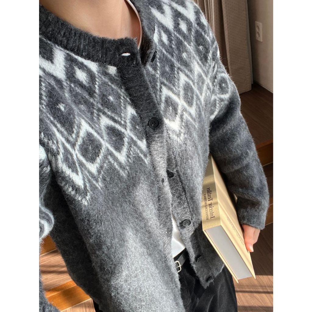 【Metanoia】韓國設計 馬海毛北歐開衫針織外套