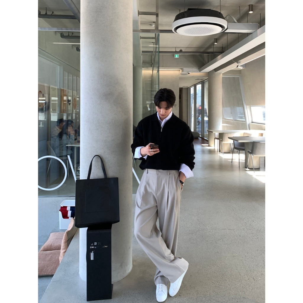 【Metanoia】韓國設計 翻領半拉鍊針織衣 - 4