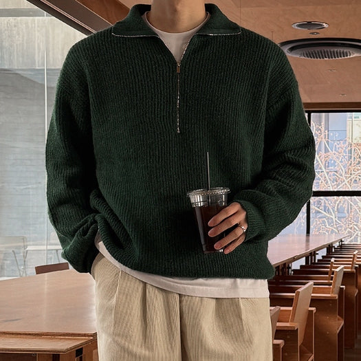 【Metanoia】韓國設計 5%羊毛半拉鍊針織衣