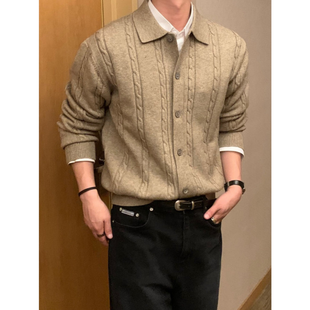 【Metanoia】韓國設計 翻領麻花針織衣 - 2