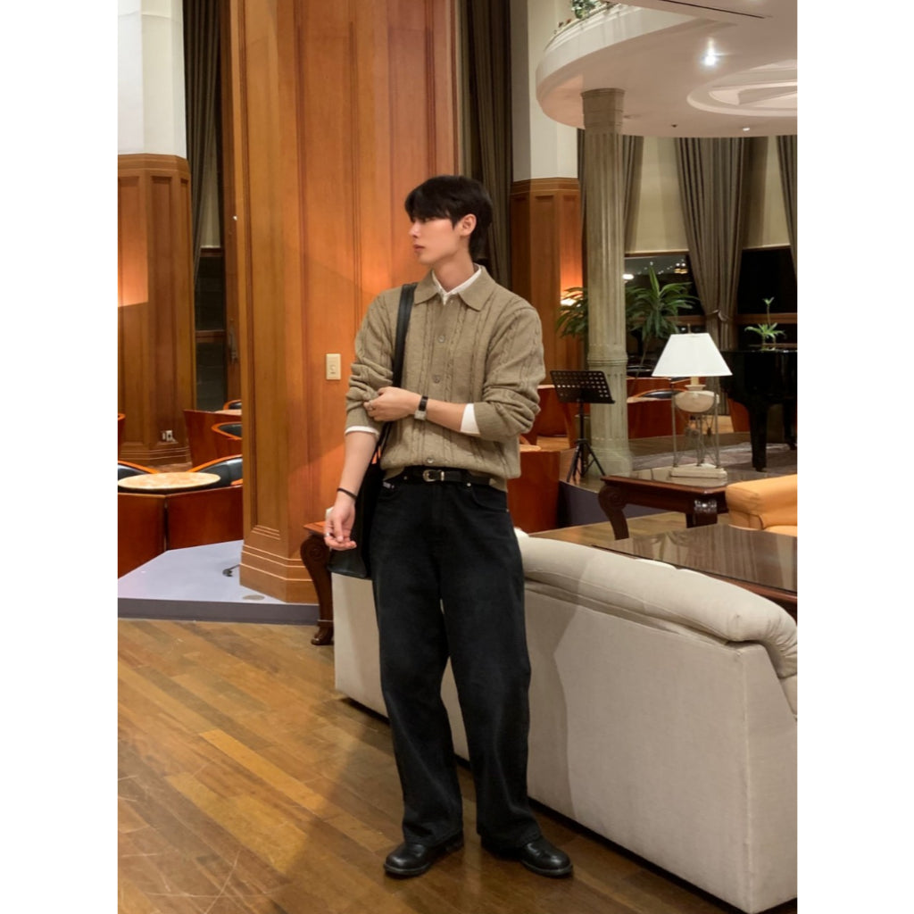 【Metanoia】韓國設計 翻領麻花針織衣 - 3