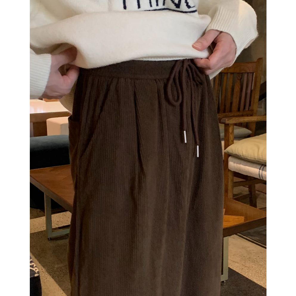 【Metanoia】韓國設計 燈芯絨落地褲