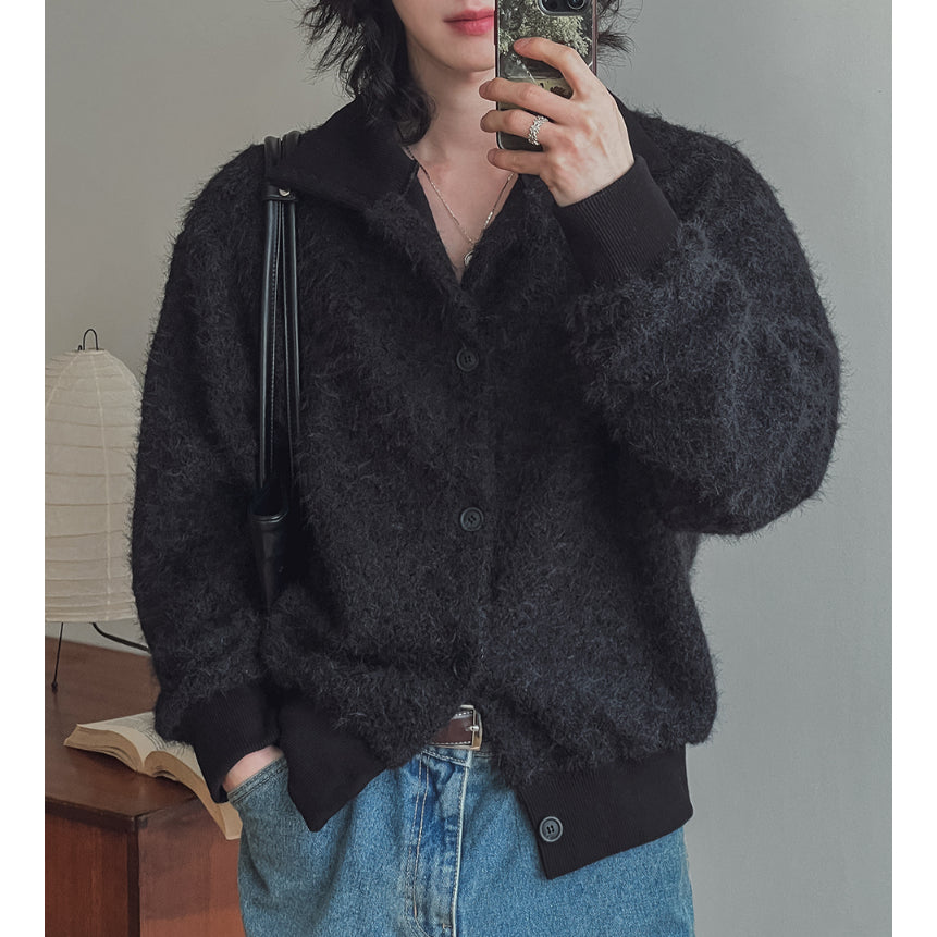 【Metanoia】🇰🇷韓製 雪毛高領開襟衫