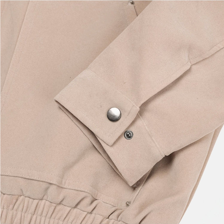 【Metanoia】韓國設計 短版雙向翻領皮革夾克外套