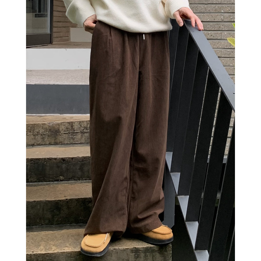 【Metanoia】韓國設計 燈芯絨落地褲