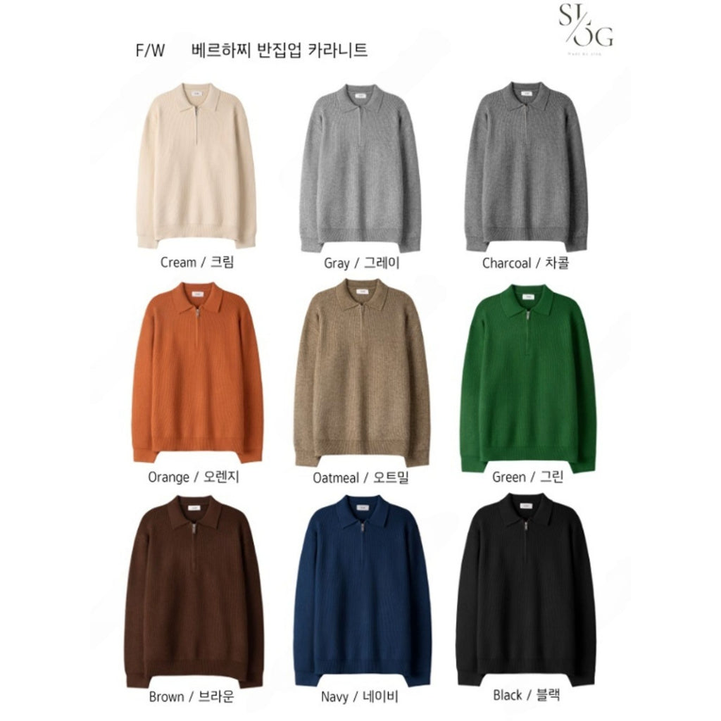 【Metanoia】韓國設計 翻領半拉鍊針織衣 - 10