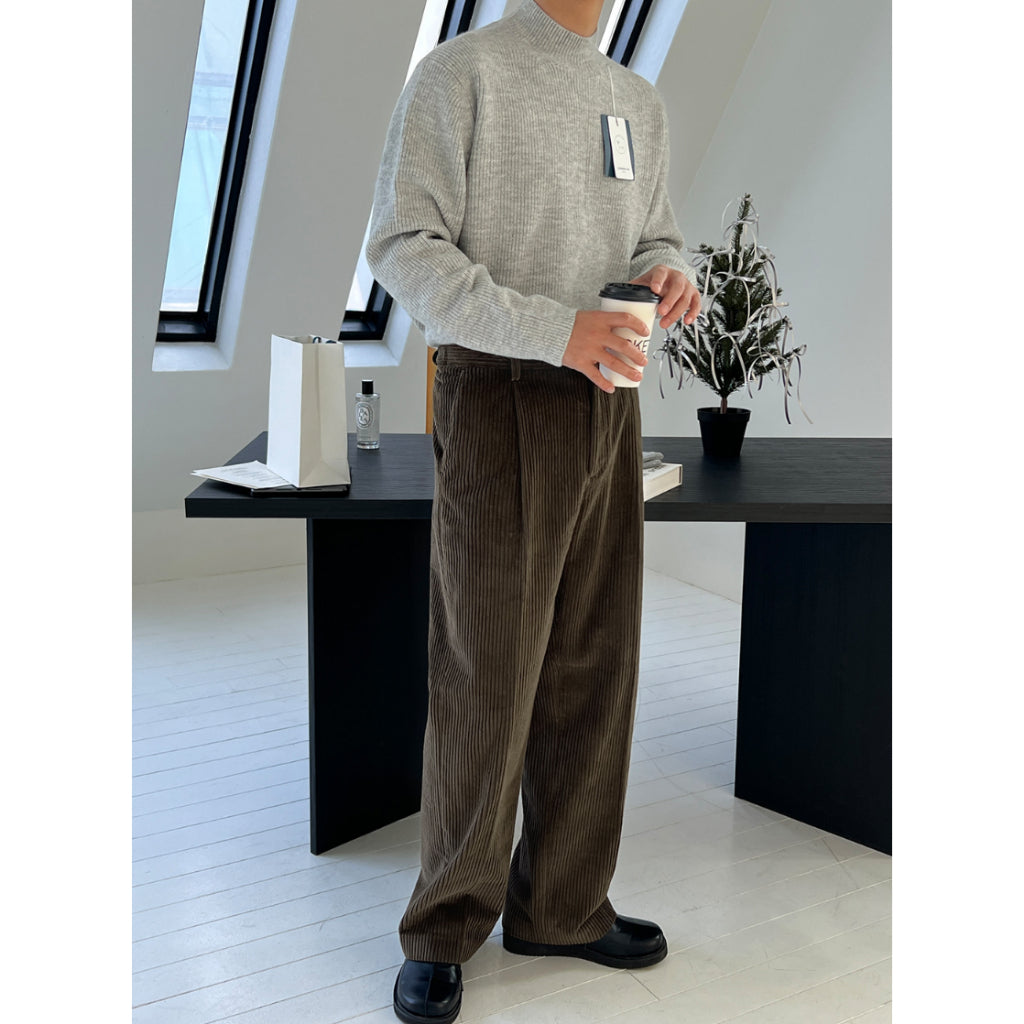 【Metanoia】韓國設計 燈芯絨工裝落地褲