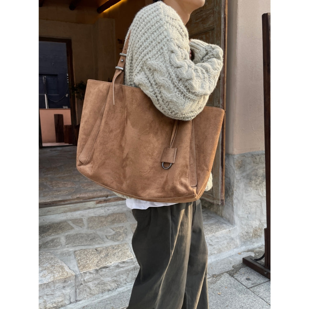 【Metanoia】韓國設計 蕾雅麂皮托特單肩包 - 4