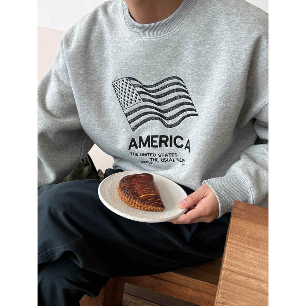 【Metanoia】🇰🇷韓製 星條旗刺繡衛衣