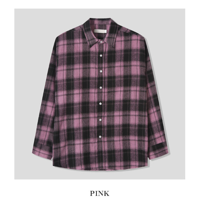 【Metanoia】🇰🇷韓製 填充絨面貝格林格紋長袖襯衫