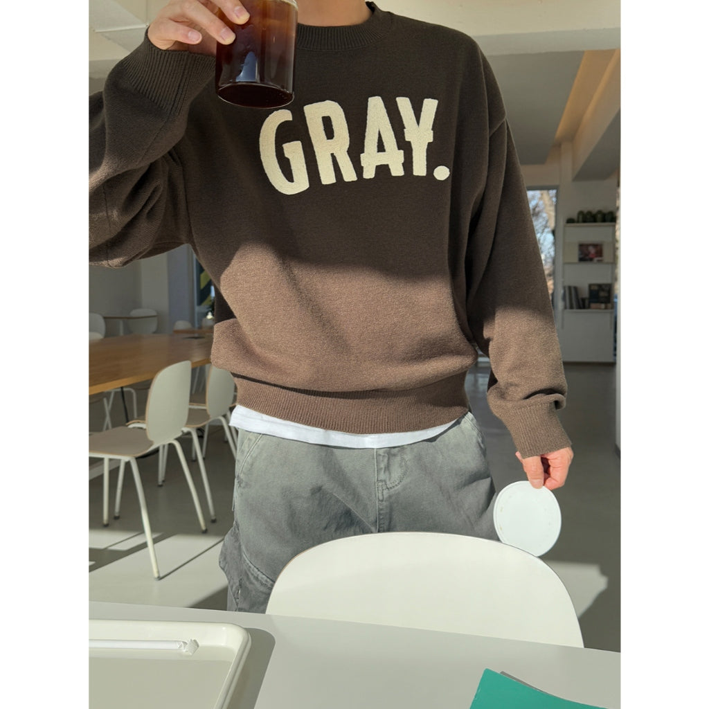 【Metanoia】韓國設計 刺繡圓領針織衣