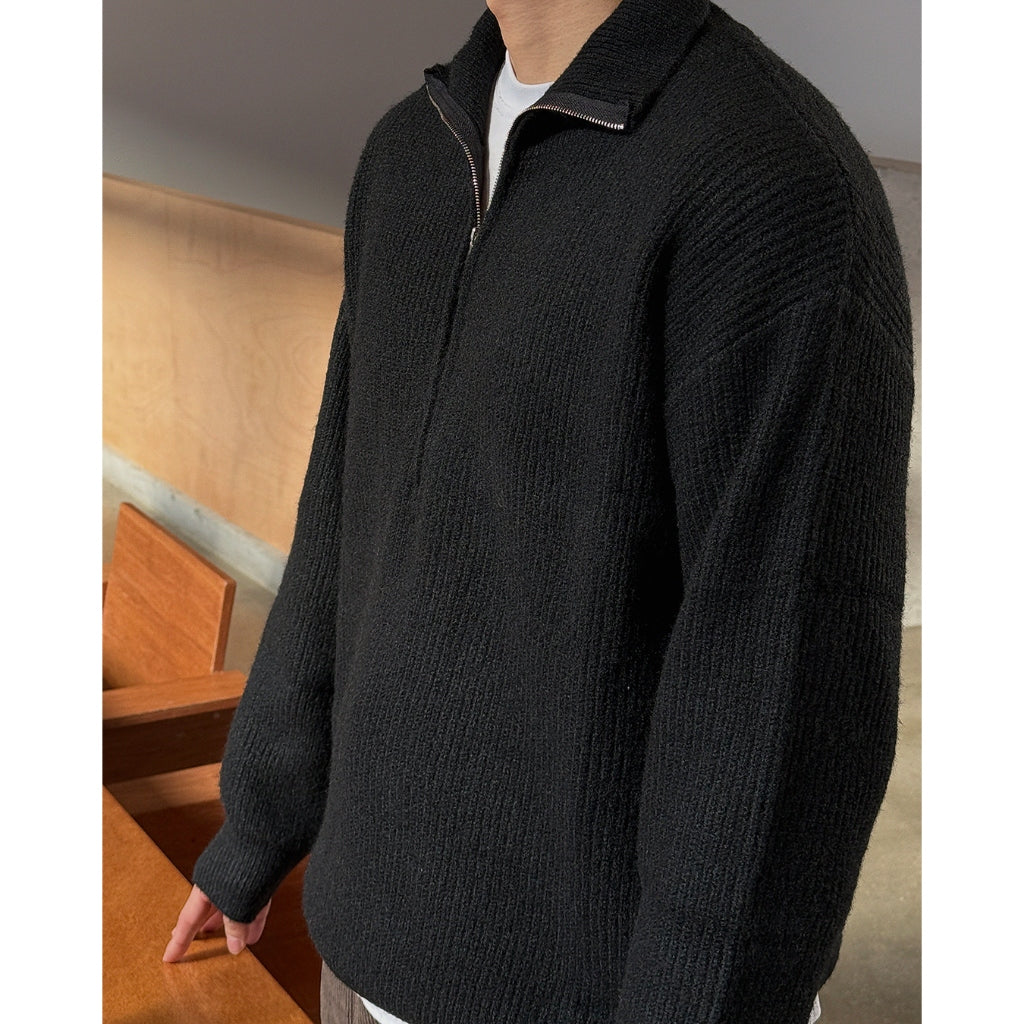 【Metanoia】韓國設計 5%羊毛半拉鍊針織衣