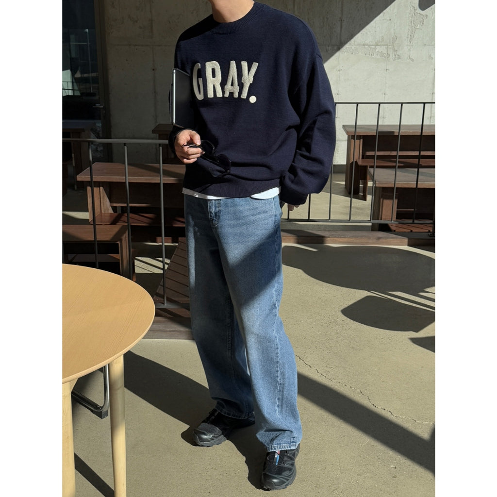 【Metanoia】韓國設計 刺繡圓領針織衣