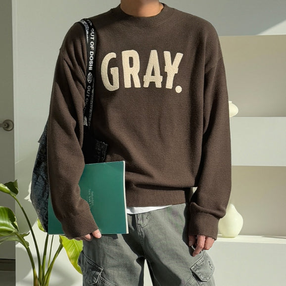 【Metanoia】韓國設計 刺繡圓領針織衣