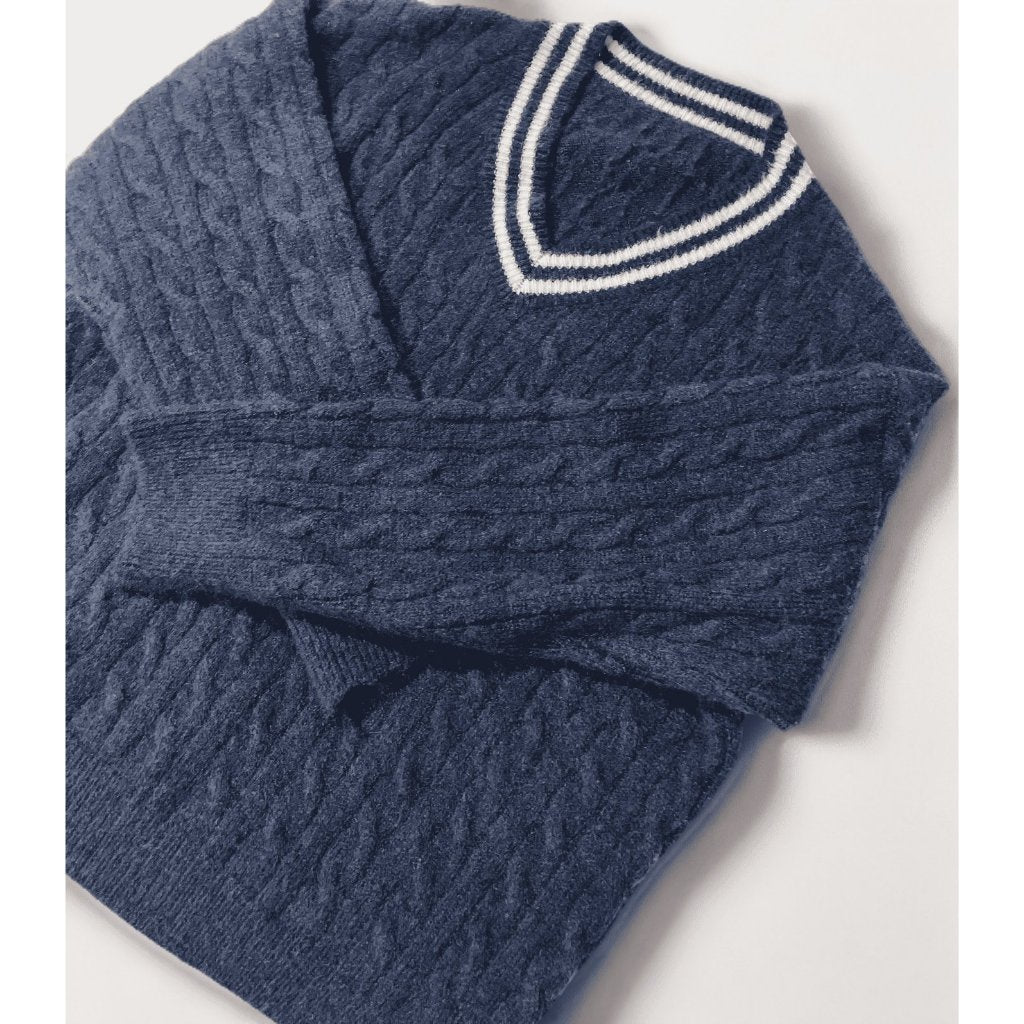 【Metanoia自訂款】韓國設計 混羊毛V型麻花針織衣