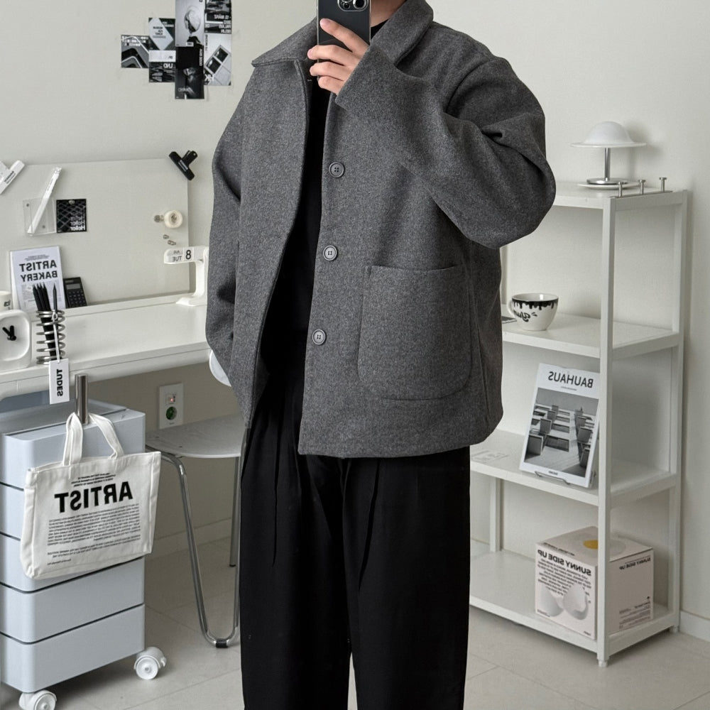 【Metanoia】韓國設計 10%羊毛翻領外套