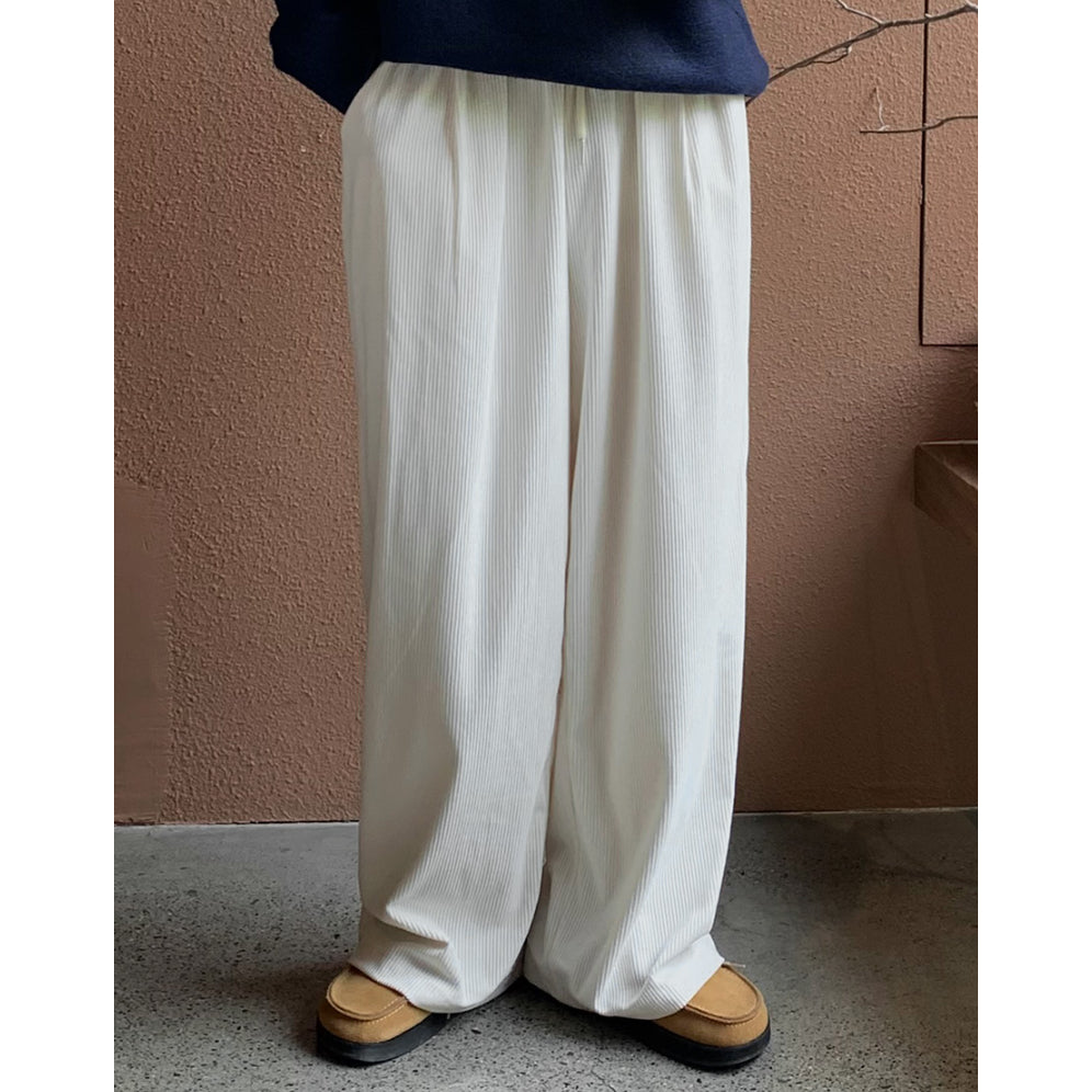 【Metanoia】韓國設計 燈芯絨落地褲