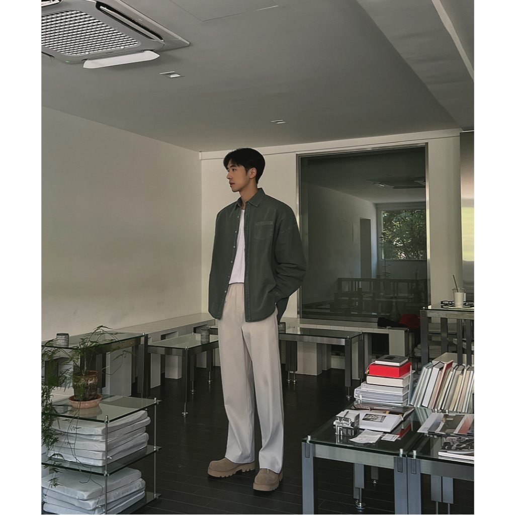 【Metanoia】韓國設計  鬆緊帶落地西裝褲