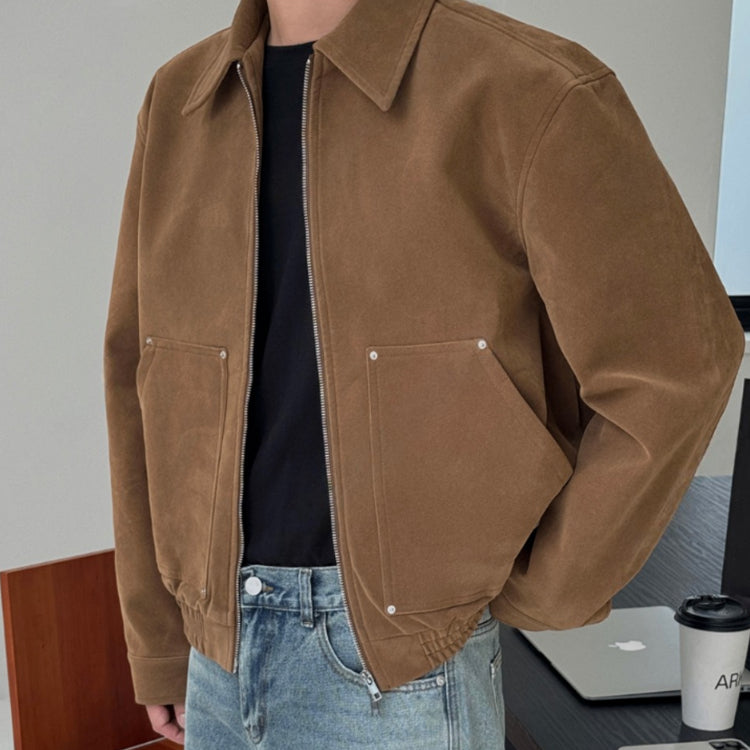 【Metanoia】韓國設計 短版雙向翻領皮革夾克外套