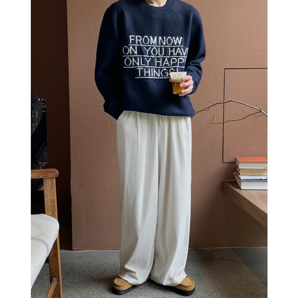 【Metanoia】韓國設計 燈芯絨落地褲