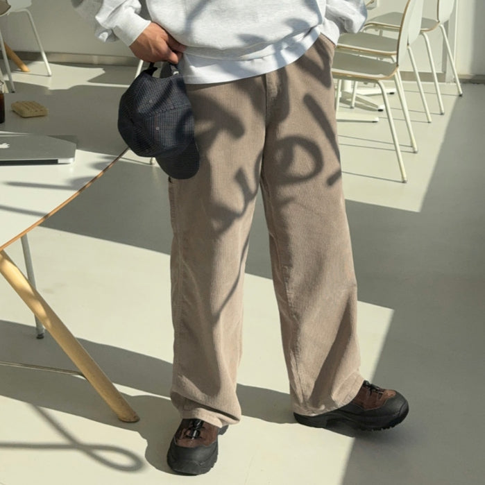 【Metanoia】🇰🇷韓製  補丁工裝燈芯絨落地褲