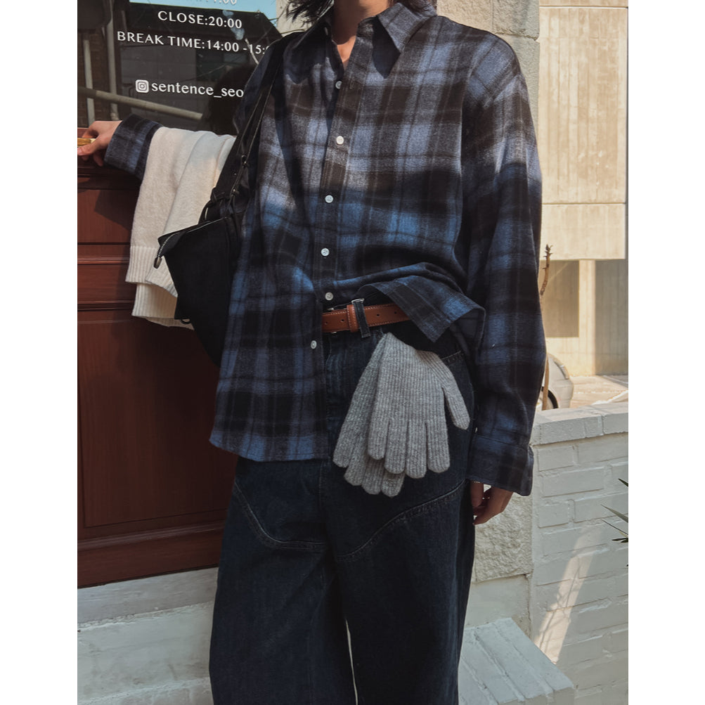 【Metanoia】🇰🇷韓製 填充絨面貝格林格紋長袖襯衫