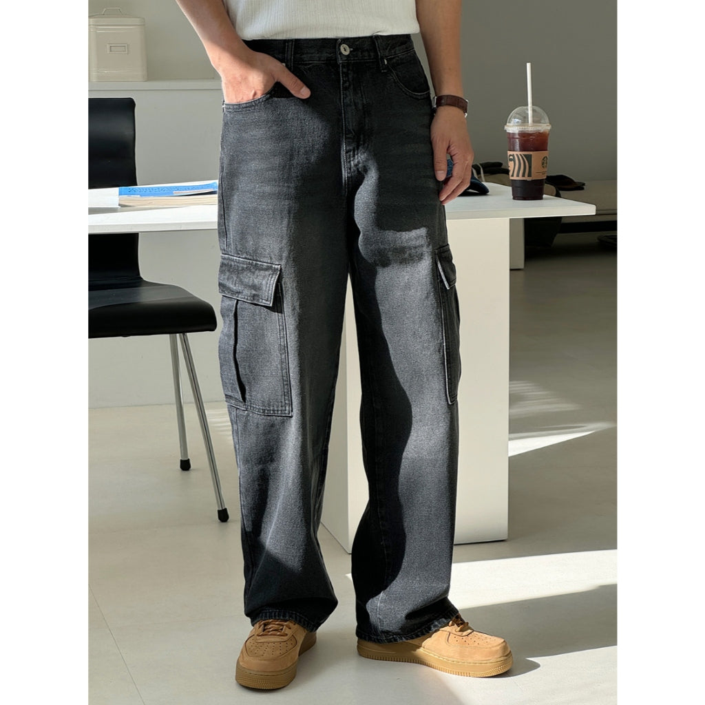 【Metanoia】🇰🇷韓製 工裝落地牛仔褲
