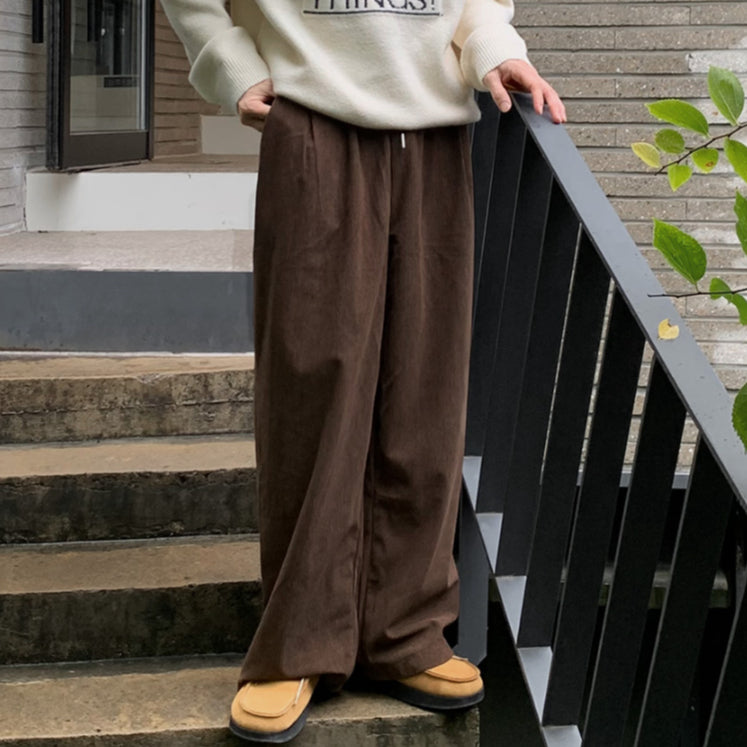 【Metanoia】韓國設計 燈芯絨落地褲