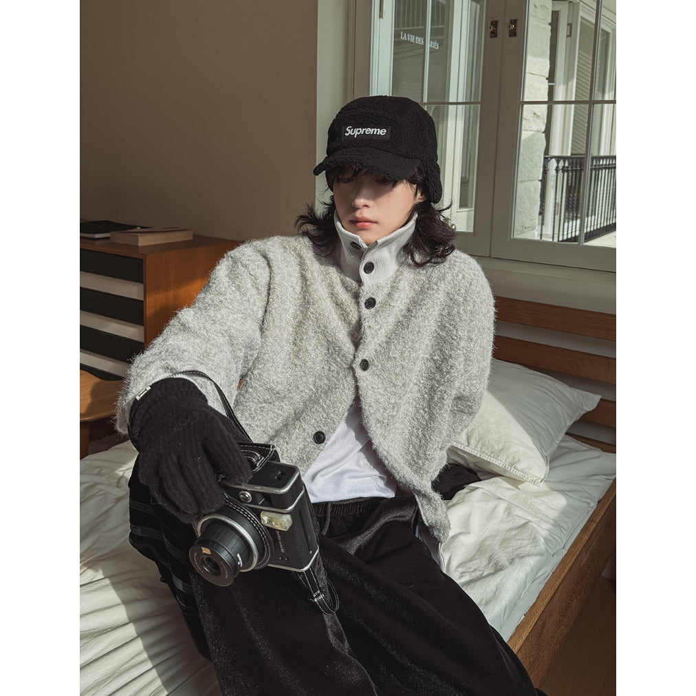 【Metanoia】🇰🇷韓製 雪毛高領開襟衫