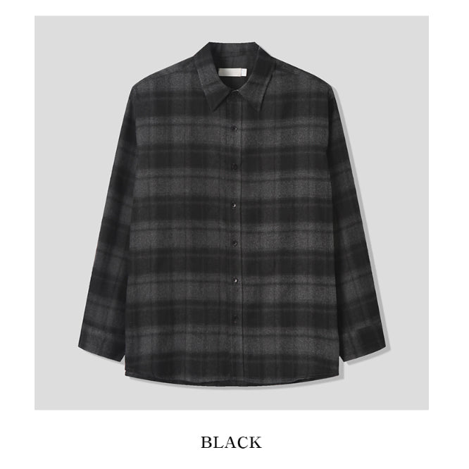 【Metanoia】🇰🇷韓製 填充絨面貝格林格紋長袖襯衫