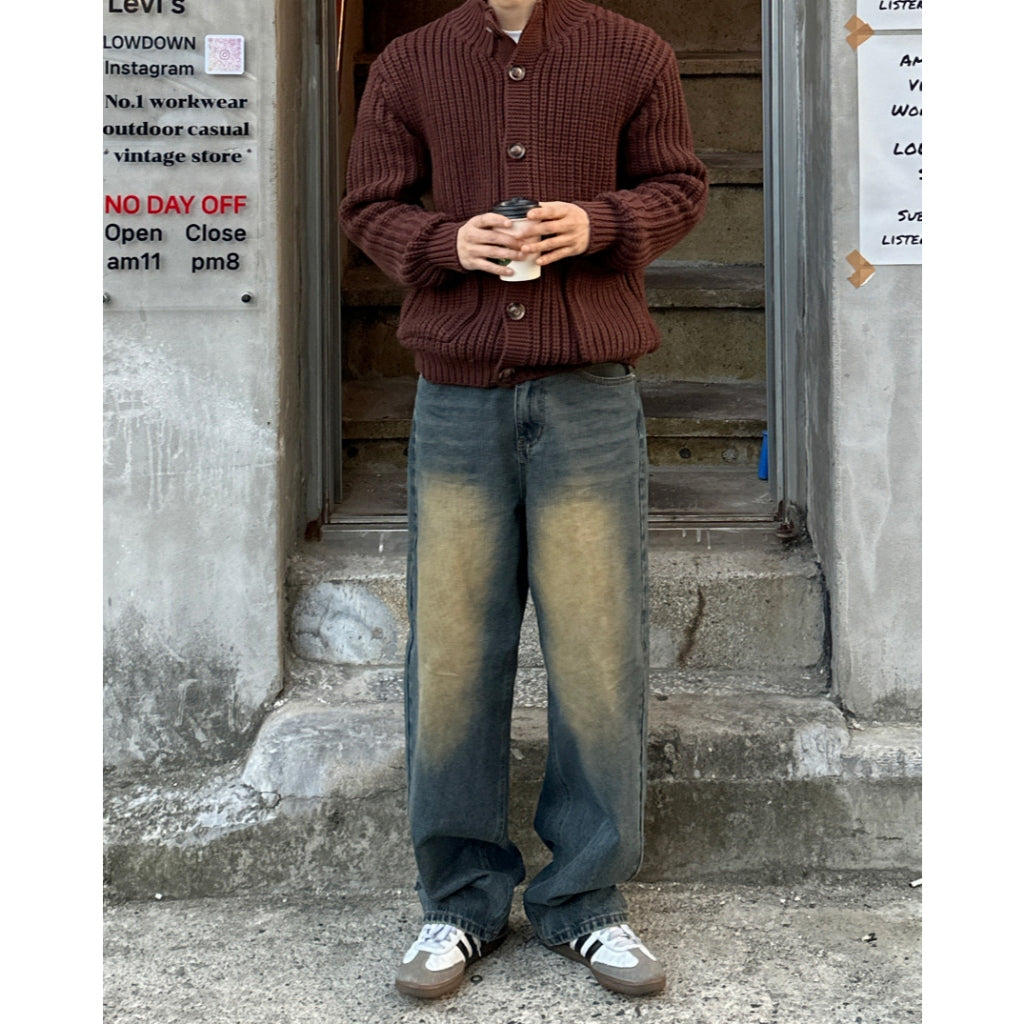 【Metanoia】韓國設計 水洗落地牛仔褲