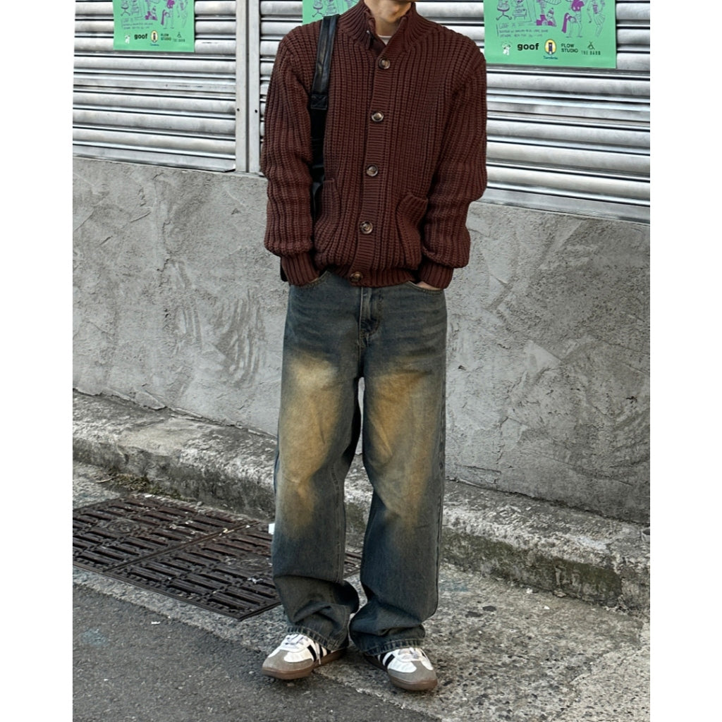 【Metanoia】韓國設計 水洗落地牛仔褲