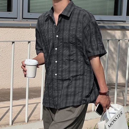 【Metanoia】🇰🇷韓製 格紋短袖襯衫 - 1