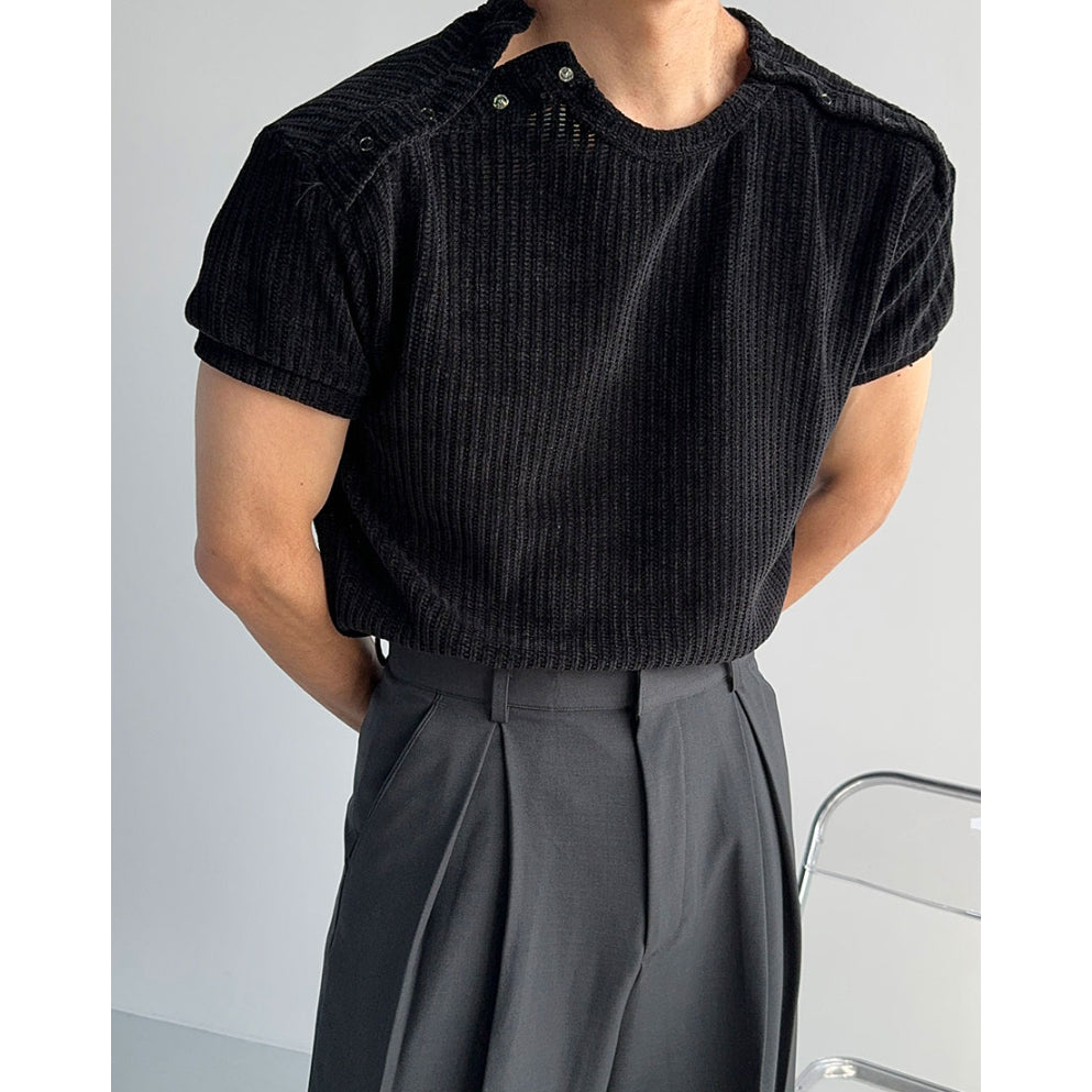 【Metanoia】🇰🇷韓製 亨利領短袖T恤 - 2