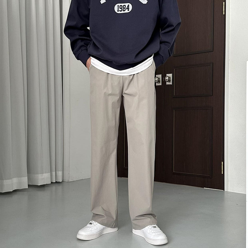 【Metanoia】韓國設計  鬆緊帶落地西裝褲 - 9