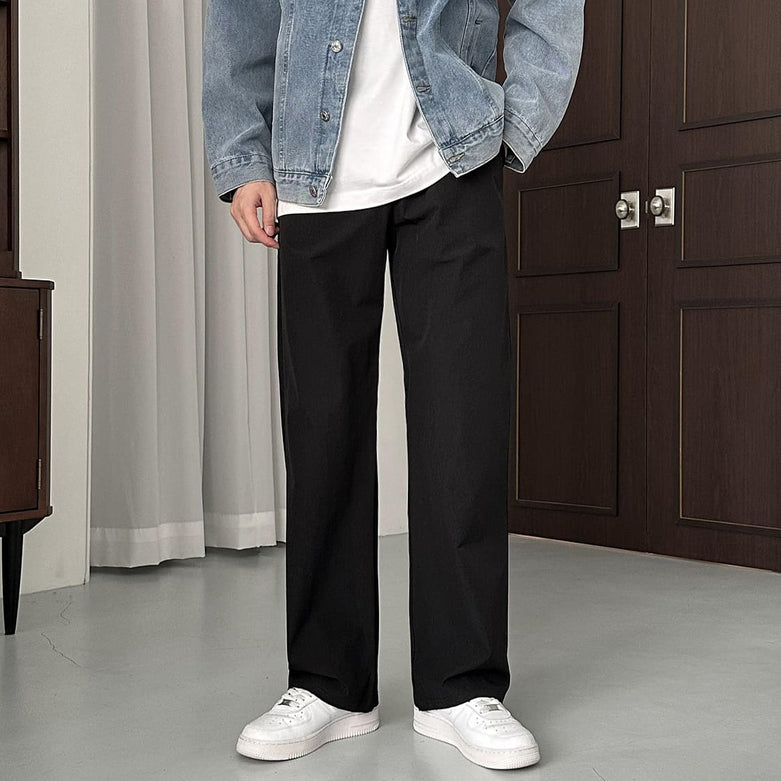 【Metanoia】韓國設計  鬆緊帶落地西裝褲 - 1