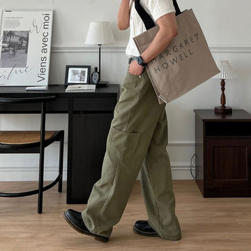 【Metanoia】🇰🇷韓製 牛津布工裝落地褲 - 1